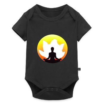 yoga meditation lotus lotus flower - Baby Premium short-sleeve bodysuit - black - Front