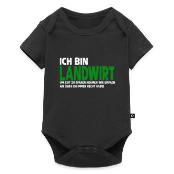 ICH BIN LANDWIRT - Baby Premium Kurzarmbody - Schwarz - Vorne