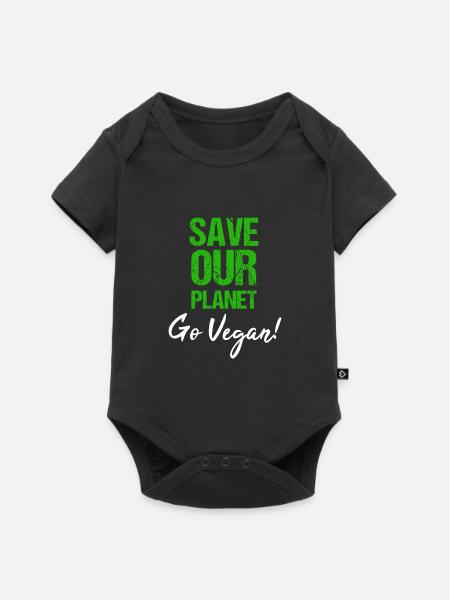 Vegan TShirt Vegan Vegan Cadeau environnemental - Body à manches courtes Premium Bébé - noir