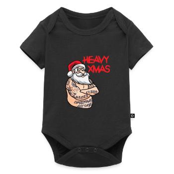 Tatouage de Noël lourd Santa Claus - Body à manches courtes Premium Bébé - noir - Devant