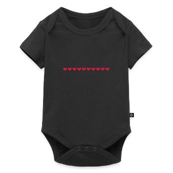 Line heart little heart dash ornament - Baby Premium short-sleeve bodysuit - black - Front