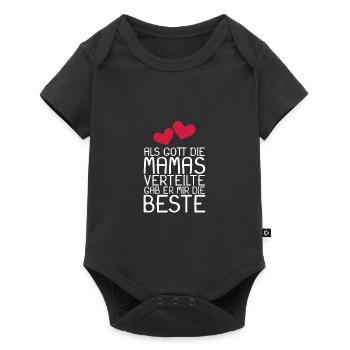 Als Gott die Mamas verteilte gab er mir die Beste - Baby Premium Kurzarmbody - Schwarz - Vorne