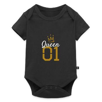 Queen 01 crown queen gold - Baby Premium short-sleeve bodysuit - black - Front