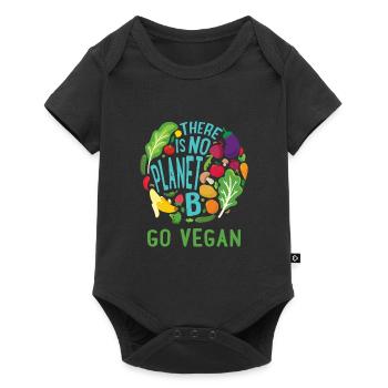 Il n'y a pas de planète B Go Vegan végétarien sain - Body à manches courtes Premium Bébé - noir - Devant