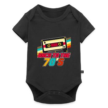 Back to 70s retro vintage cassette tape - Baby Premium short-sleeve bodysuit - black - Front