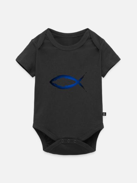 Christianity fish symbol religion - Baby Premium short-sleeve bodysuit - black