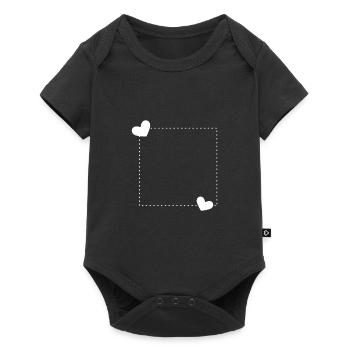 Heart frame ornament line decoration - Baby Premium short-sleeve bodysuit - black - Front