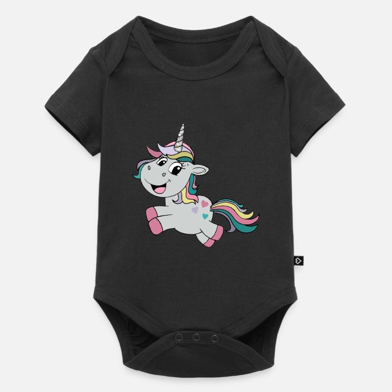 Einhorn - Baby Premium Kurzarmbody - Schwarz