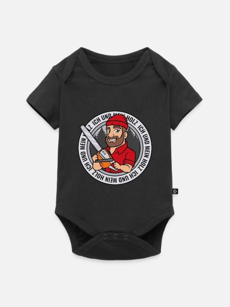 Ich und mein Holz Holzfäller Kettensäge Holz - Baby Premium Kurzarmbody - Schwarz