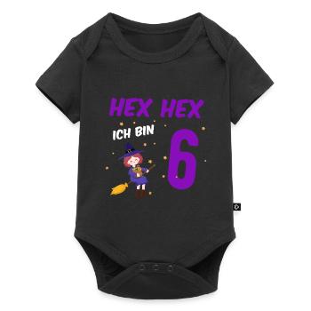 HEX-HEX Ich bin 6 - Mädchen 6. Geburtstag - - Baby Premium Kurzarmbody - Schwarz - Vorne