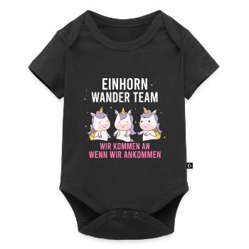 Einhorn Wanderteam Einhorn Wander Team - Baby Premium Kurzarmbody - Schwarz - Vorne