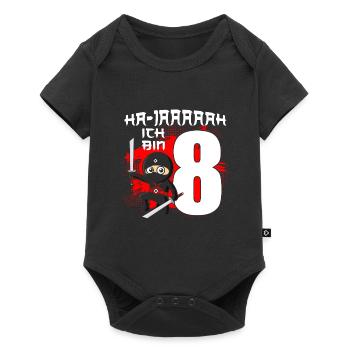 Ich Bin Schon 8 Ninja Junge 8 Jahre 8. Geburtstag - Baby Premium Kurzarmbody - Schwarz - Vorne