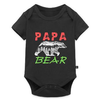 Papa Bear Fête des Pères - Fête des Pères - Body à manches courtes Premium Bébé - noir - Devant