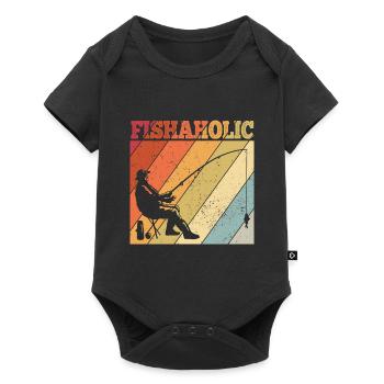 Angler Spruch zum Angeln Angel - Baby Premium Kurzarmbody - Schwarz - Vorne