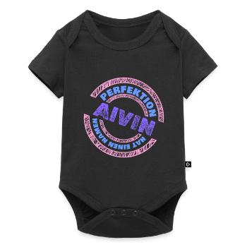 Geschenk für Alvin - Baby Premium Kurzarmbody - Schwarz - Vorne