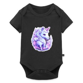 Cute unicorn - Baby Premium short-sleeve bodysuit - black - Front