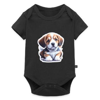 Cute Beagle Puppy - Baby Premium short-sleeve bodysuit - black - Front