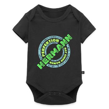 Geschenk für HerMANn - Baby Premium Kurzarmbody - Schwarz - Vorne