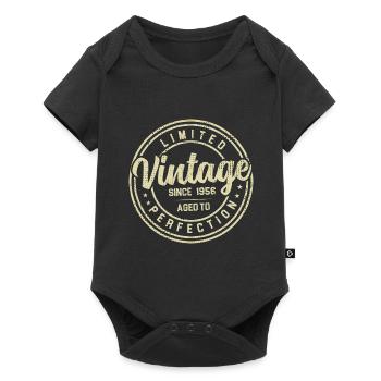 Vintage Des Années 1956 Cadeau D’anniversaire 1956 - Body à manches courtes Premium Bébé - noir - Devant