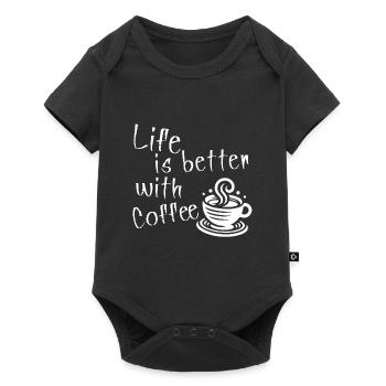 Life is better with Coffee - Baby Premium short-sleeve bodysuit - black - Front