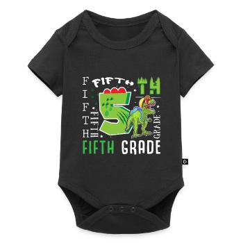 5. Klasse Dino T-Rex - Baby Premium Kurzarmbody - Schwarz - Vorne