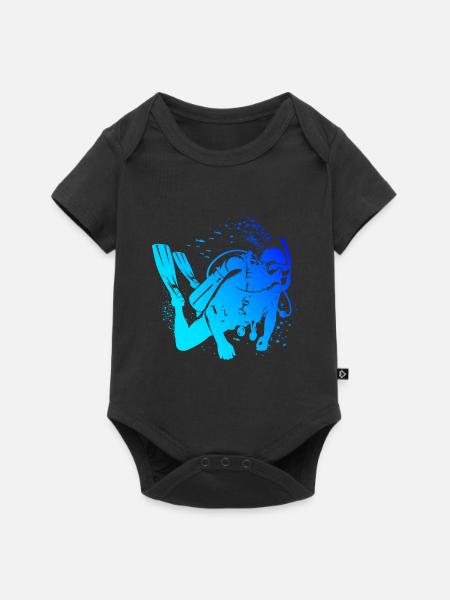 Scuba Diver Diver Plongée Libre Hommes - Body à manches courtes Premium Bébé - noir