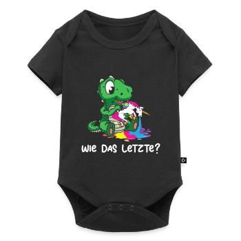 Drachen Wie Das Letzte Drache frisst Einhorn - Baby Premium Kurzarmbody - Schwarz - Vorne