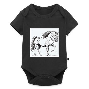 Horse, Horses, Pony, Stallion, Ross, Horse - Baby Premium short-sleeve bodysuit - black - Front