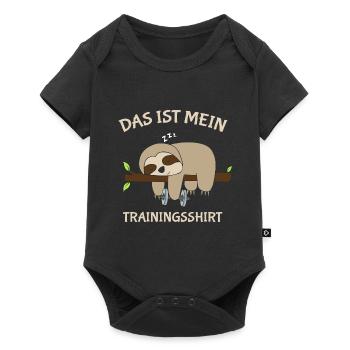 Chemise d’entraînement de paresseux - Body à manches courtes Premium Bébé - noir - Devant