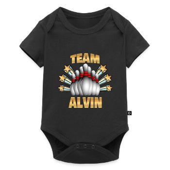 Alvin als Bowling - Baby Premium Kurzarmbody - Schwarz - Vorne