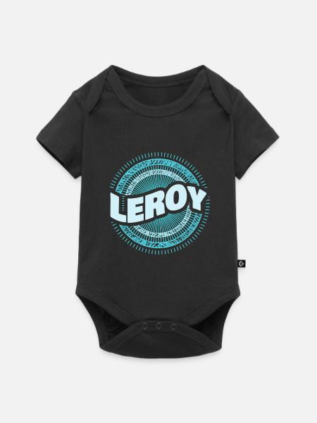 Leroy als Geschenkidee - Baby Premium Kurzarmbody - Schwarz