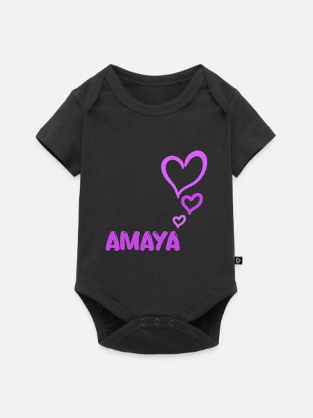 Geschenk für Amaya - Baby Premium Kurzarmbody - Schwarz