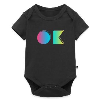 OK - Okay - 80er Jahre Style - Baby Premium Kurzarmbody - Schwarz - Vorne