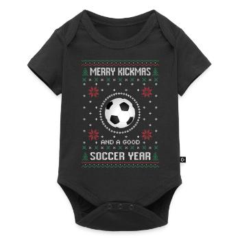 Football footballeur cadeau noël football amusant - Body à manches courtes Premium Bébé - noir - Devant