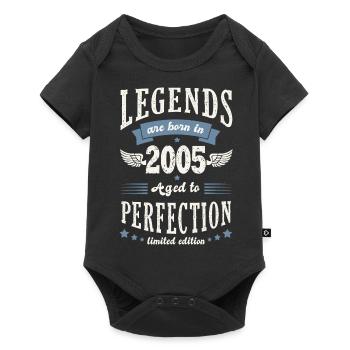 Born in 2005 birthday 17 years gift legend - Baby Premium short-sleeve bodysuit - black - Front