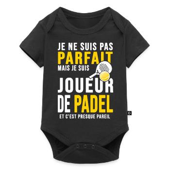 padel joueur parfait humour joueur tennis padel - Body à manches courtes Premium Bébé - noir - Devant