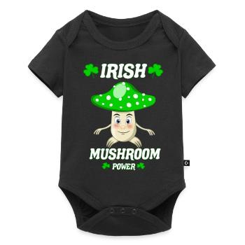 The Irish Power Mushroom, Funny Mushrooms Design - Baby Premium short-sleeve bodysuit - black - Front