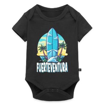 Fuerteventura Surf Planche de surf Palm Trees Island Été - Body à manches courtes Premium Bébé - noir - Devant