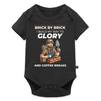 Bricklayer Brick Mason Job Site Humor Coffee Funny - Baby Premium short-sleeve bodysuit - black - Front