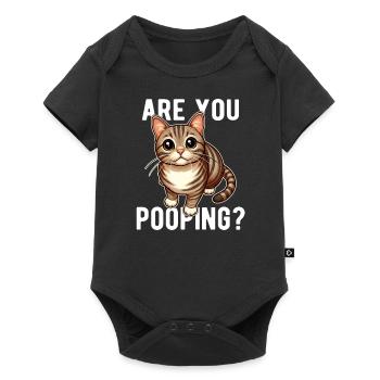 Are You Pooping? Funny Cat - Baby Premium short-sleeve bodysuit - black - Front
