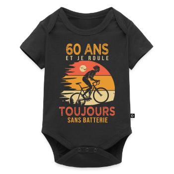 60 ans cadeau vélo 60 anniversaire velo - Body à manches courtes Premium Bébé - noir - Devant