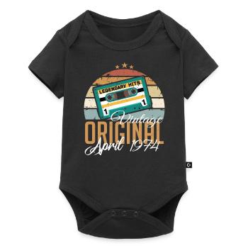 Die Legenden wurden im April 1974 geboren Geschenk - Baby Premium Kurzarmbody - Schwarz - Vorne