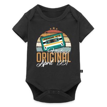 Die Legenden wurden im April 1951 geboren Geschenk - Baby Premium Kurzarmbody - Schwarz - Vorne