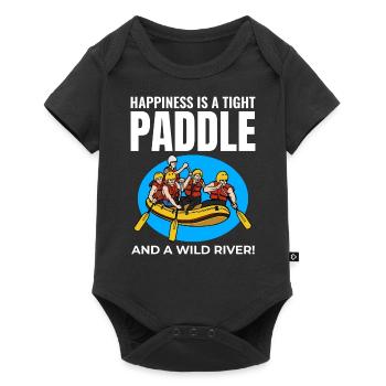 Rafting Team Floß Wildwasser Rafter Paddel Lustig - Baby Premium Kurzarmbody - Schwarz - Vorne