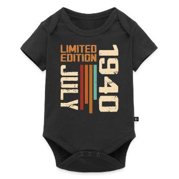 Juli 1940 Geburtstagsgeschenk 1940 Juli 1940 - Baby Premium Kurzarmbody - Schwarz - Vorne