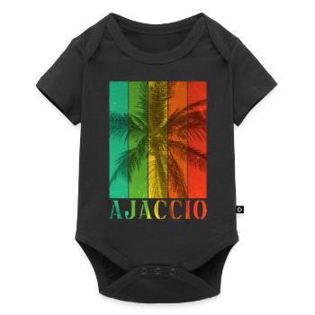 Ajaccio Corsica France Summer Palm Trees Beach - Baby Premium short-sleeve bodysuit - black - Front