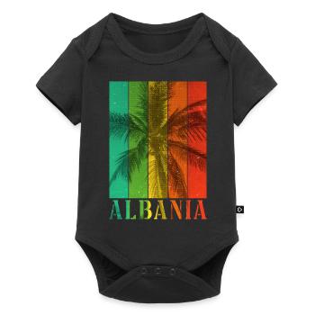 Albanie Shqipëri Été Palmiers Plage Mer Vacances - Body à manches courtes Premium Bébé - noir - Devant