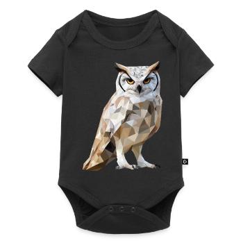 Low Poly Owl – un design moderne pour les petits malins - Body à manches courtes Premium Bébé - noir - Devant