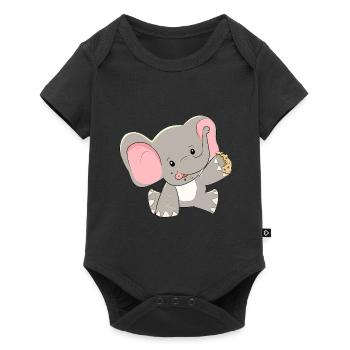 Elephant Elephants Baby Children Zoo Zoo Animals Cookies - Baby Premium short-sleeve bodysuit - black - Front