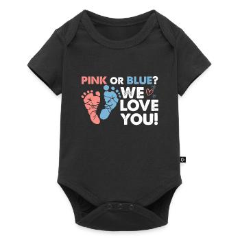 Pink or Blue We love you Schwangerschaft Baby - Body à manches courtes Premium Bébé - noir - Devant